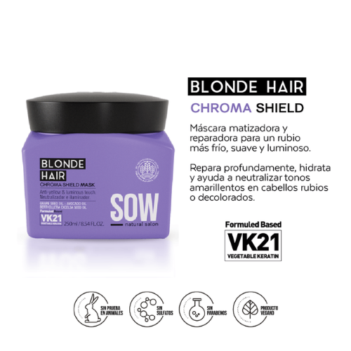 Sow Blonde Hair – Chroma Shield Máscara Matizadora 250ml